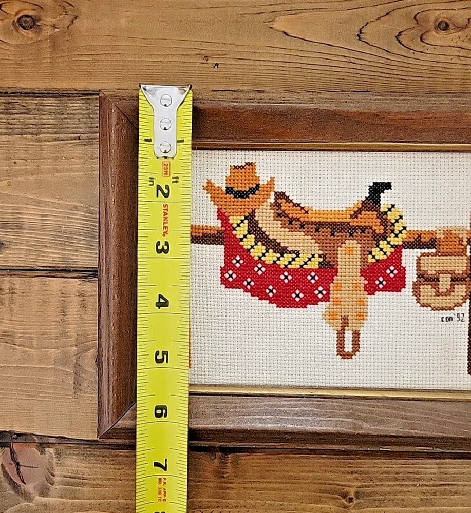 Small Vintage Needlepoint Western/Saddle Theme - Framed 1992