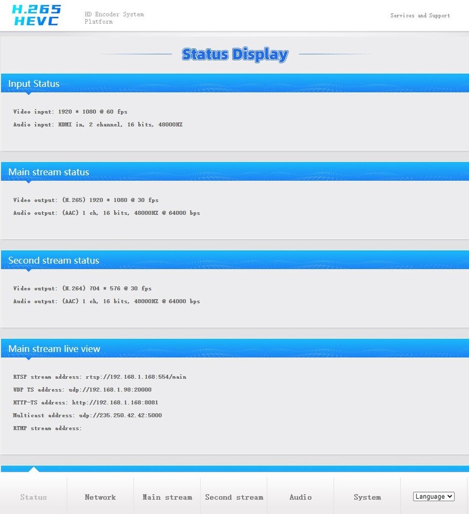 H.265/H.264 HDMI Video Encoder Support RTSP,RTMP,UDP,HTTP TS,ONVIF Protocol