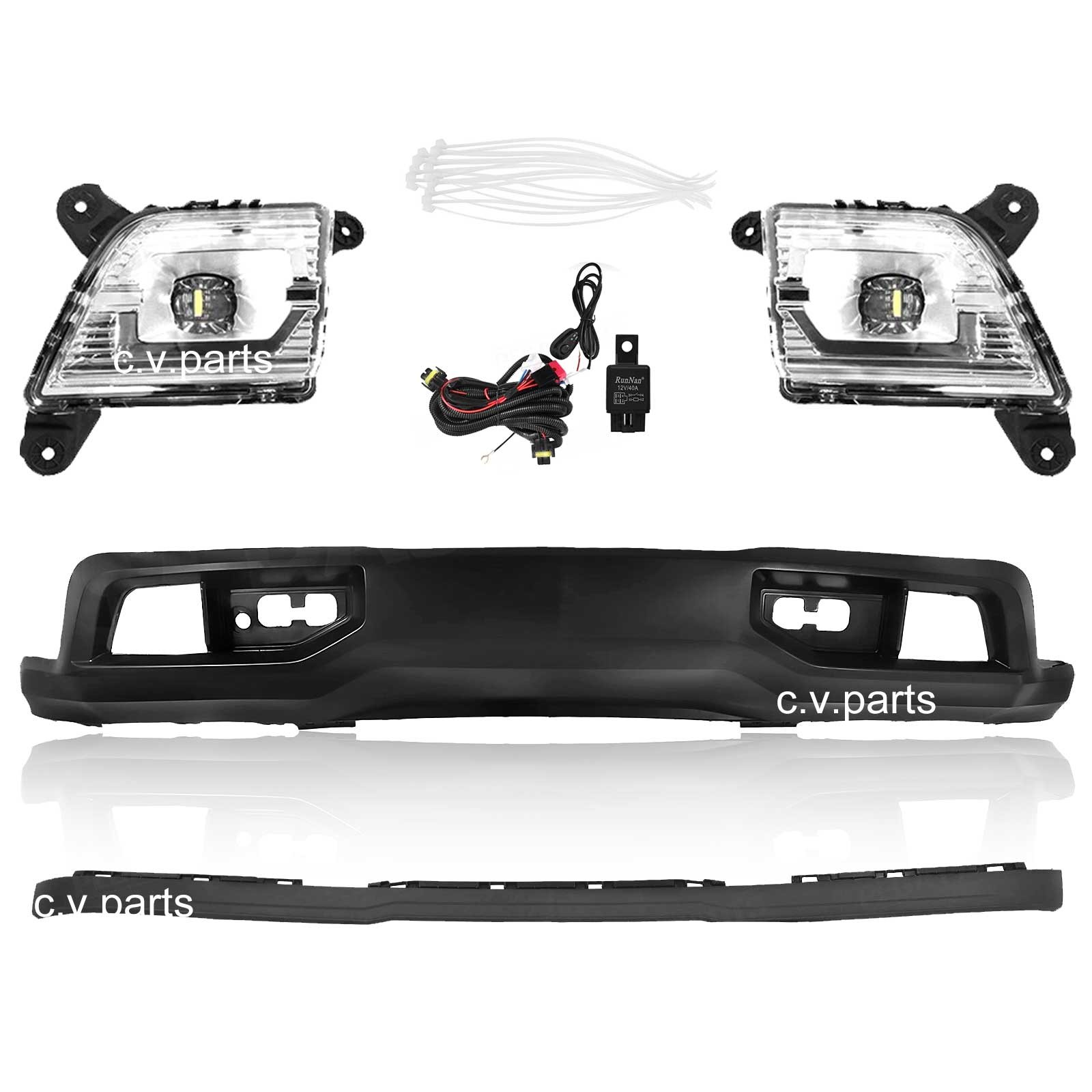 For 2019-2021 Silverado 1500 Bumper Cover Lower Valance W/O Z71 W/LED Fog Lights