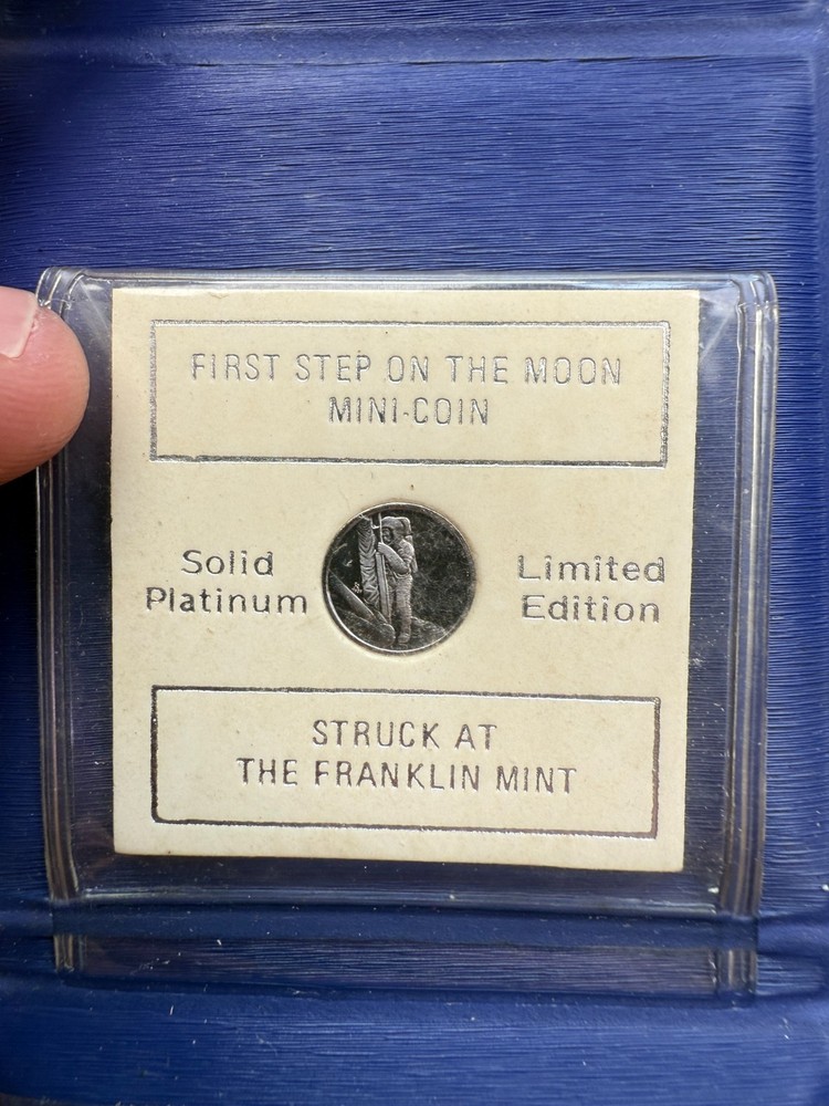 First Step on the Moon Limited Edition Solid Platinum Mini-Coin - Franklin Mint