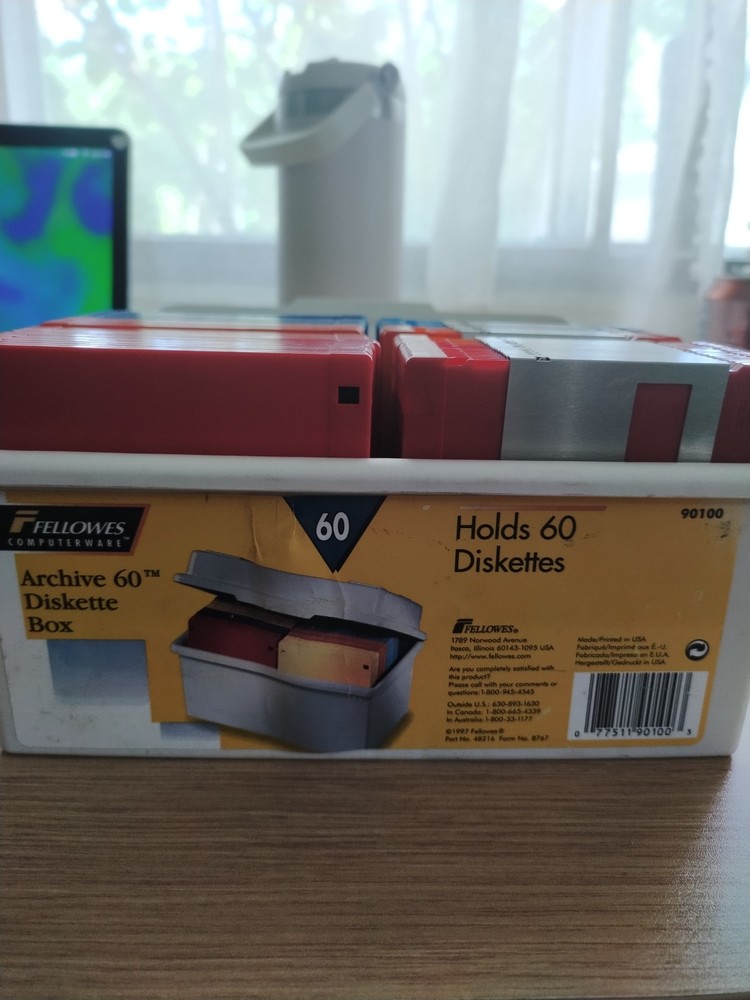 Fellows Computerware Archive 60 Diskette Box With 60 3.5" Diskettes