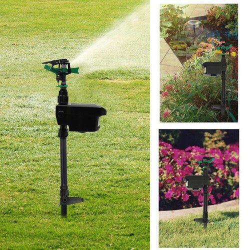 Adjustable Solar Garden Animal Repeller Water Sprinkler Sensor Motion Activated!