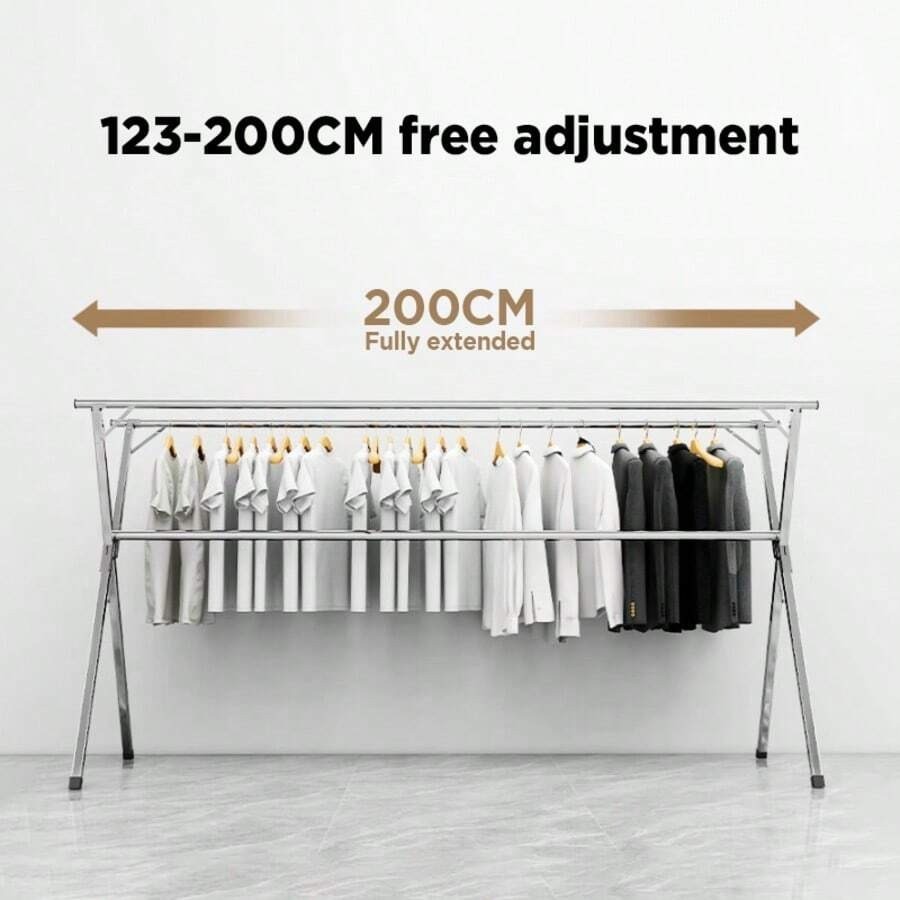 Joybos 78.7" Foldable Stainless Steel Clothes Drying Rack Silver
