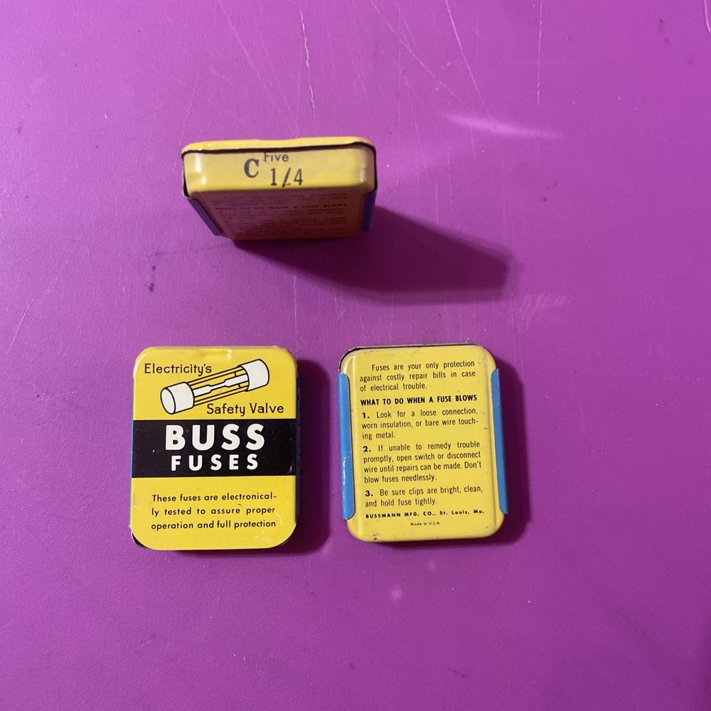 C 1/4 BUSSMANN FUSES 5 PCS