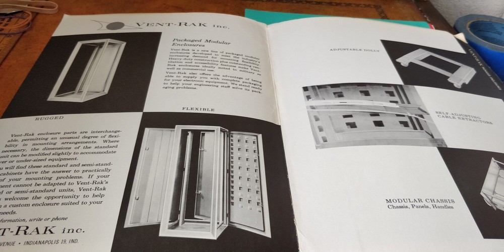 1950s Vent RaK Inc ~ Catalog / Data Sheets ~ Electronic Enclosures Storage