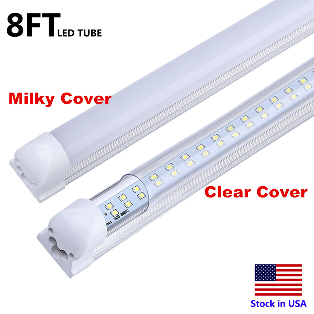 T8 8ft Linkable LED Shop Light Fixture, 8 Foot 8' Warehouse LED Strip Light Bulb