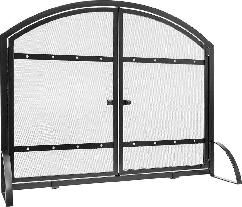 Fireplace Screen with Doors Harper Arched Design Decorative Guard Screen