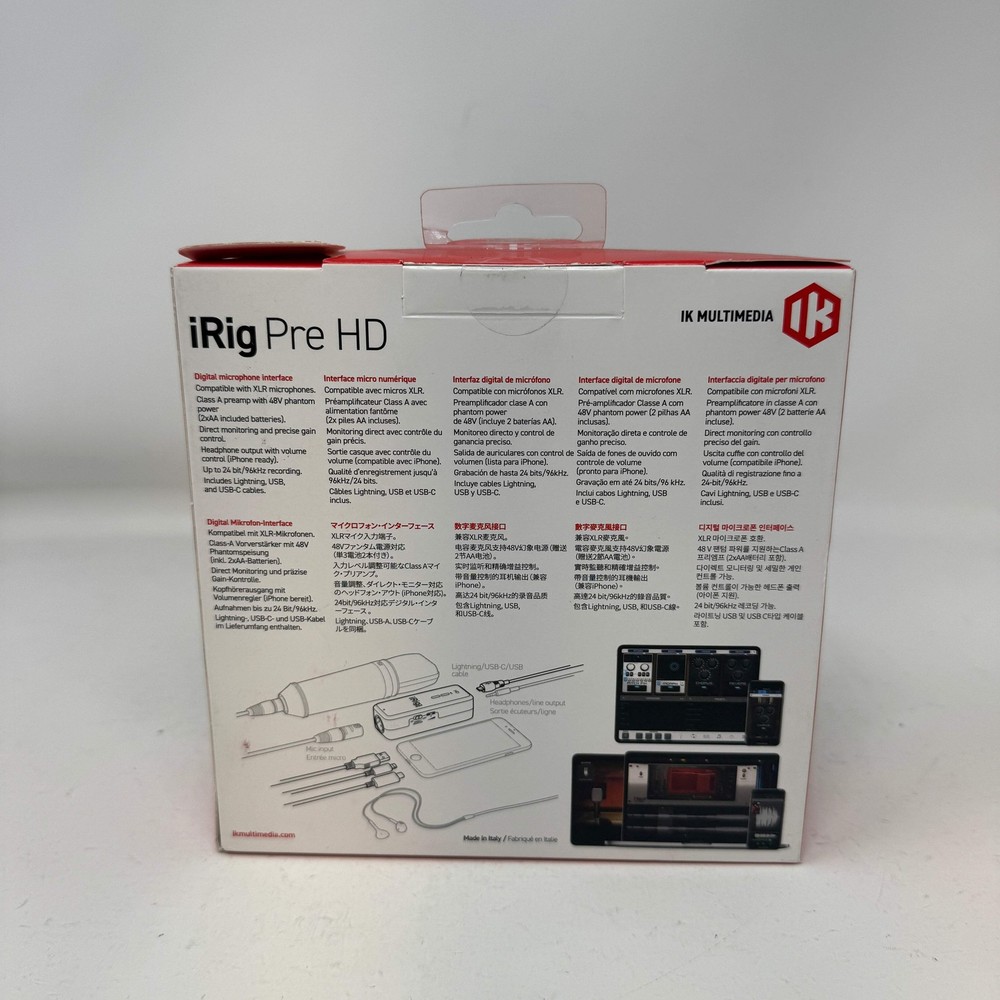 New IK Multimedia iRig Pre HD Digital XLR Mic Interface