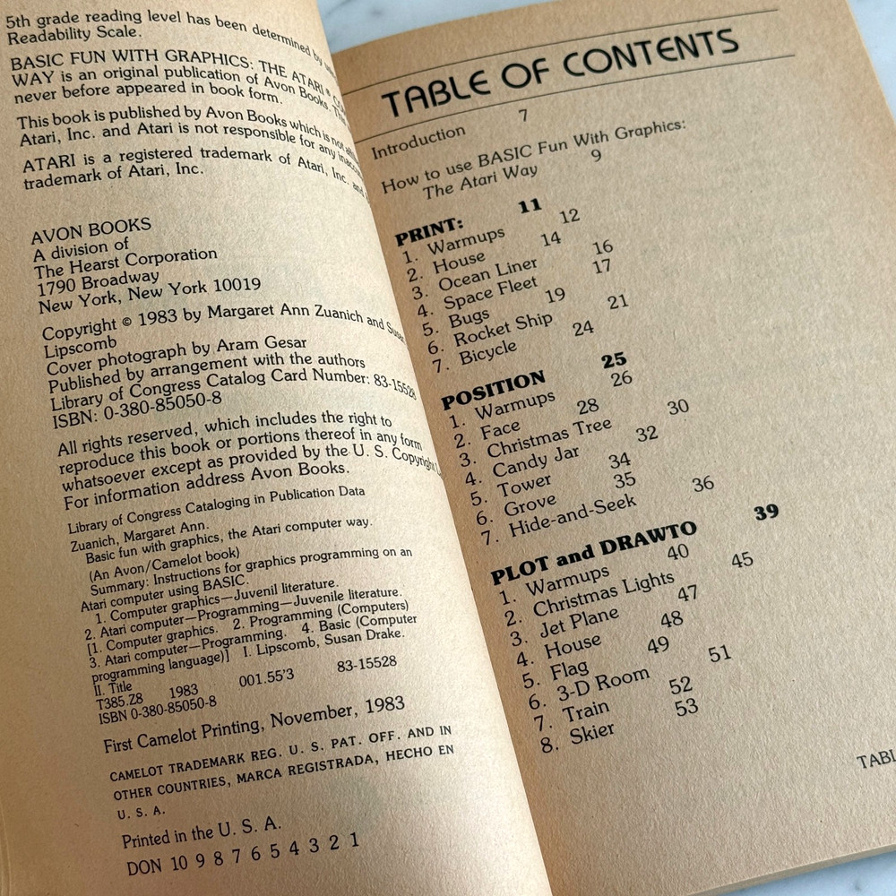 Vintage 1983 BASIC Programming Books including Atari & IBM/PC Graphics & Games