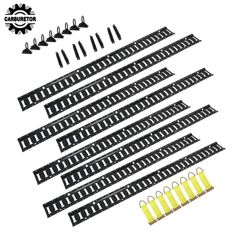 32 Pcs 5 Ft Black E Track Rails Complete Kit With Mounting Hardware For Cargo