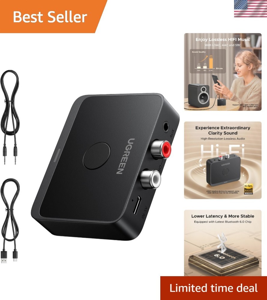 High-Quality Bluetooth 6.0 Receiver with LDAC for Home Audio & Speaker Streaming