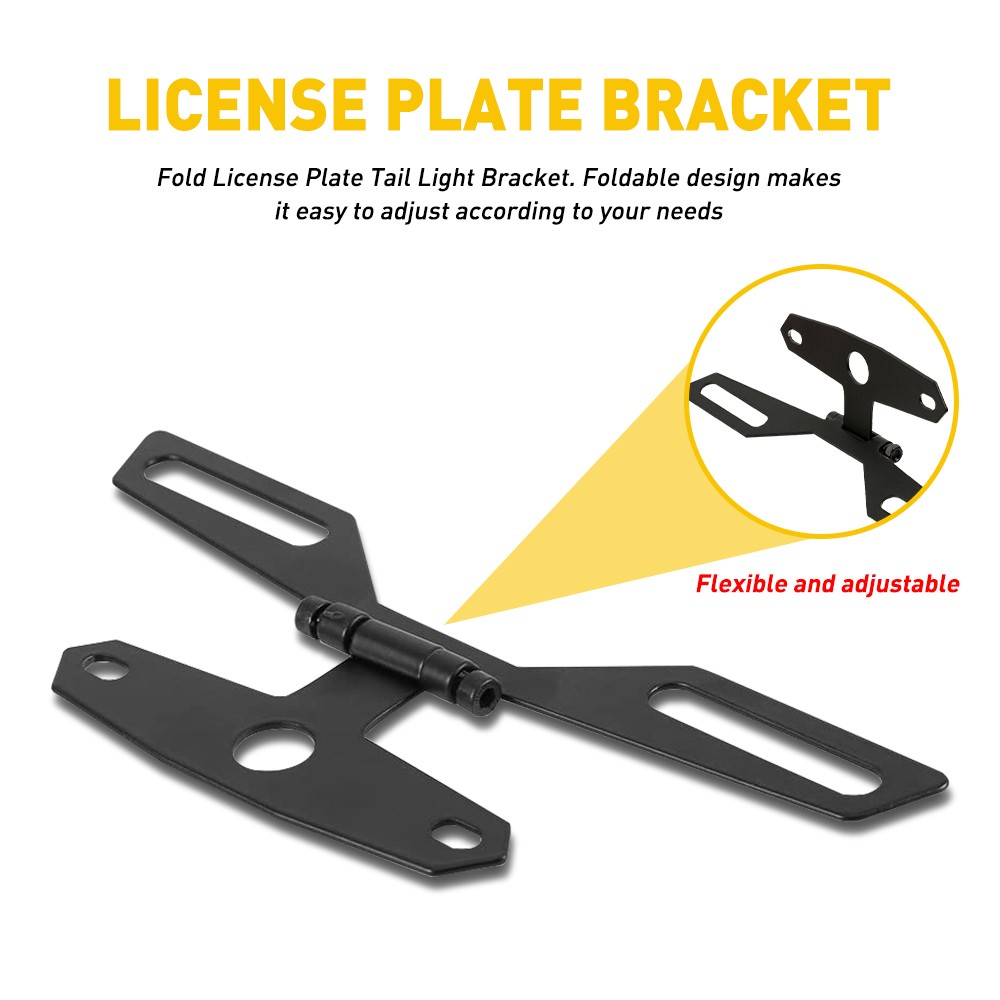 Adjustable Motorcycle License Plate Mount Holder Bracket Foldable Universal US