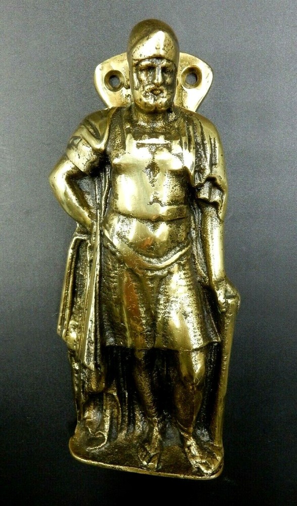 VINTAGE SOLID BRASS GLADIATOR WARRIOR KNIGHT DOOR KNOCKER
