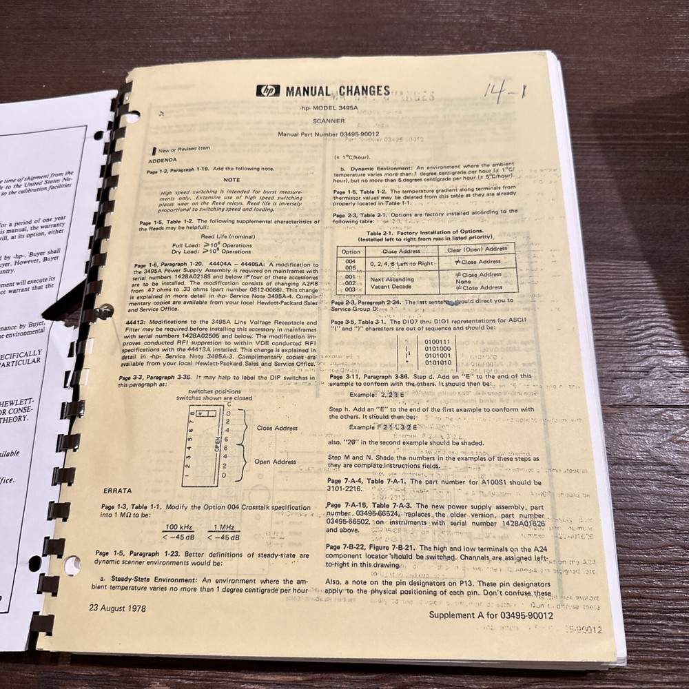 HP 3495A Scanner Programming & Service Manual 03495-90012