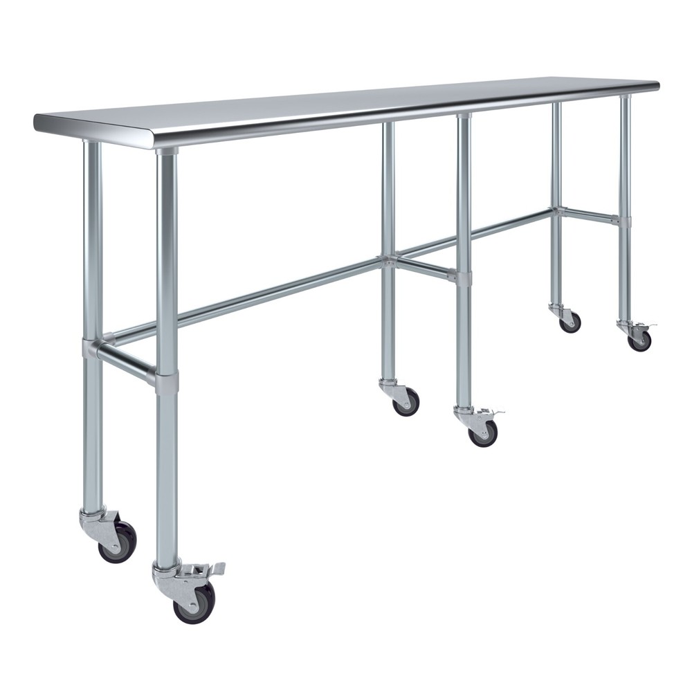 18" X 84" Stainless Steel Open Base Table | NSF Prep Metal Work Table