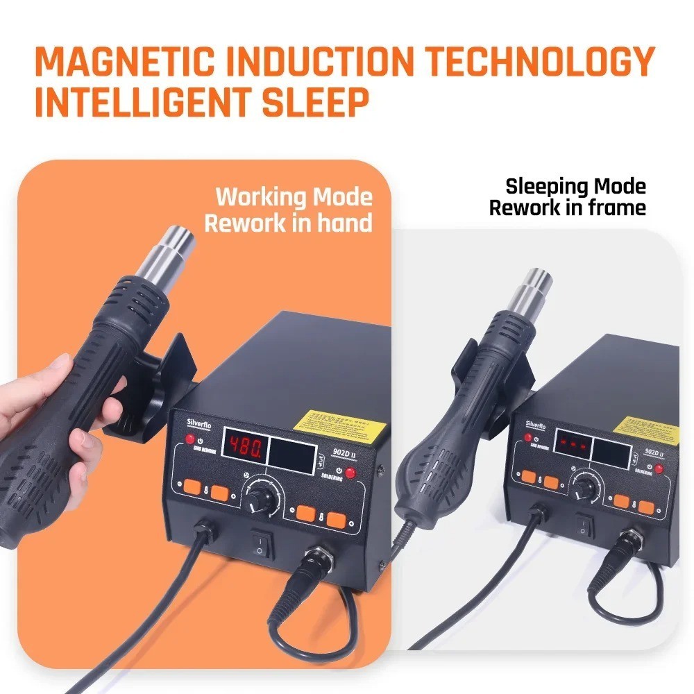 982D-III Precision Digital Soldering Station Hot 210/245 Tweezers LCD PCB Repair