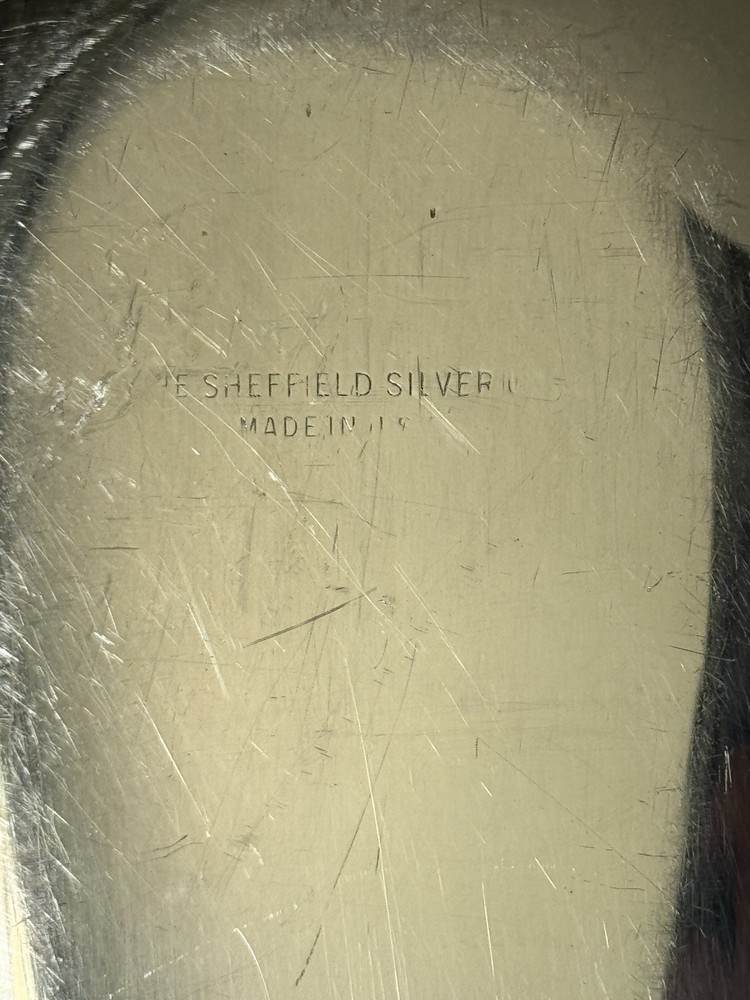 Sheffield Silverplate Handled Bread Tray Serving Dish 17” x 4”