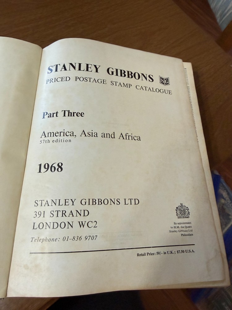 STANLEY GIBBONS POSTAGE STAMP CATALOGUE 1968 Part 3 America Asia Africa HC phila