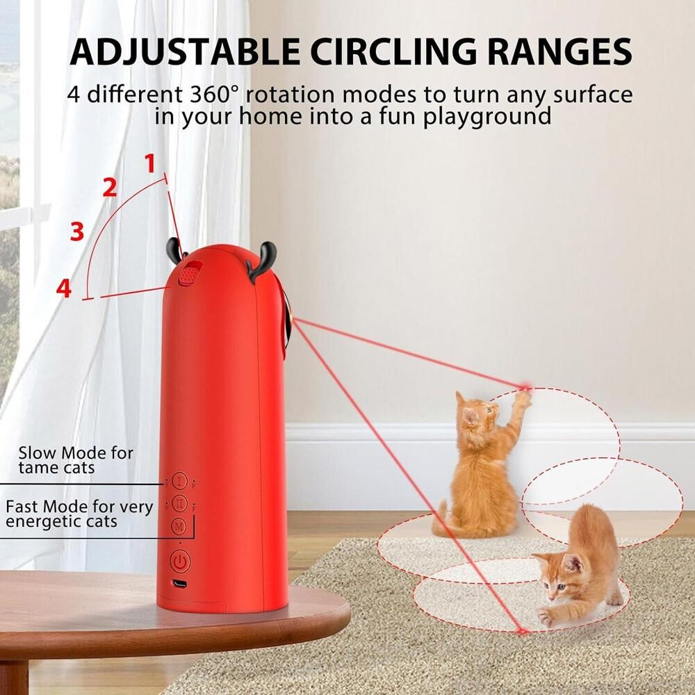 3 Modes Cat Laser Toy Automatic Indoor Motion Activated Interactive Rechargeable