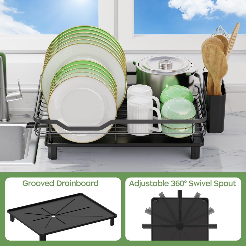 Dish Drying Rack, Stainless Steel Rustproof Dish Rack for Kitchen Counter, St...