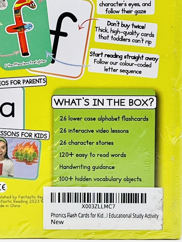 Phonics Flashcards w/ Interactive Video Lessons Children Educational Reading NEW