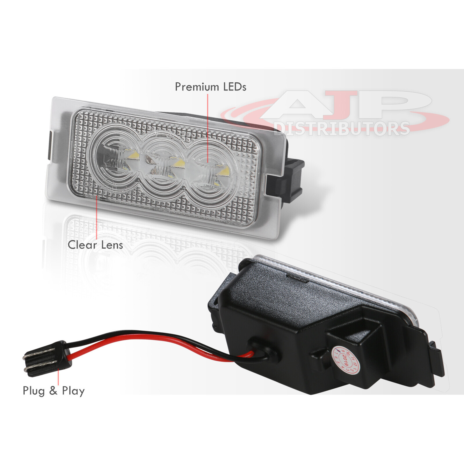 White LED License Plate Lights Housing Tag Lamps For 2007-2014 Ford Edge Escape