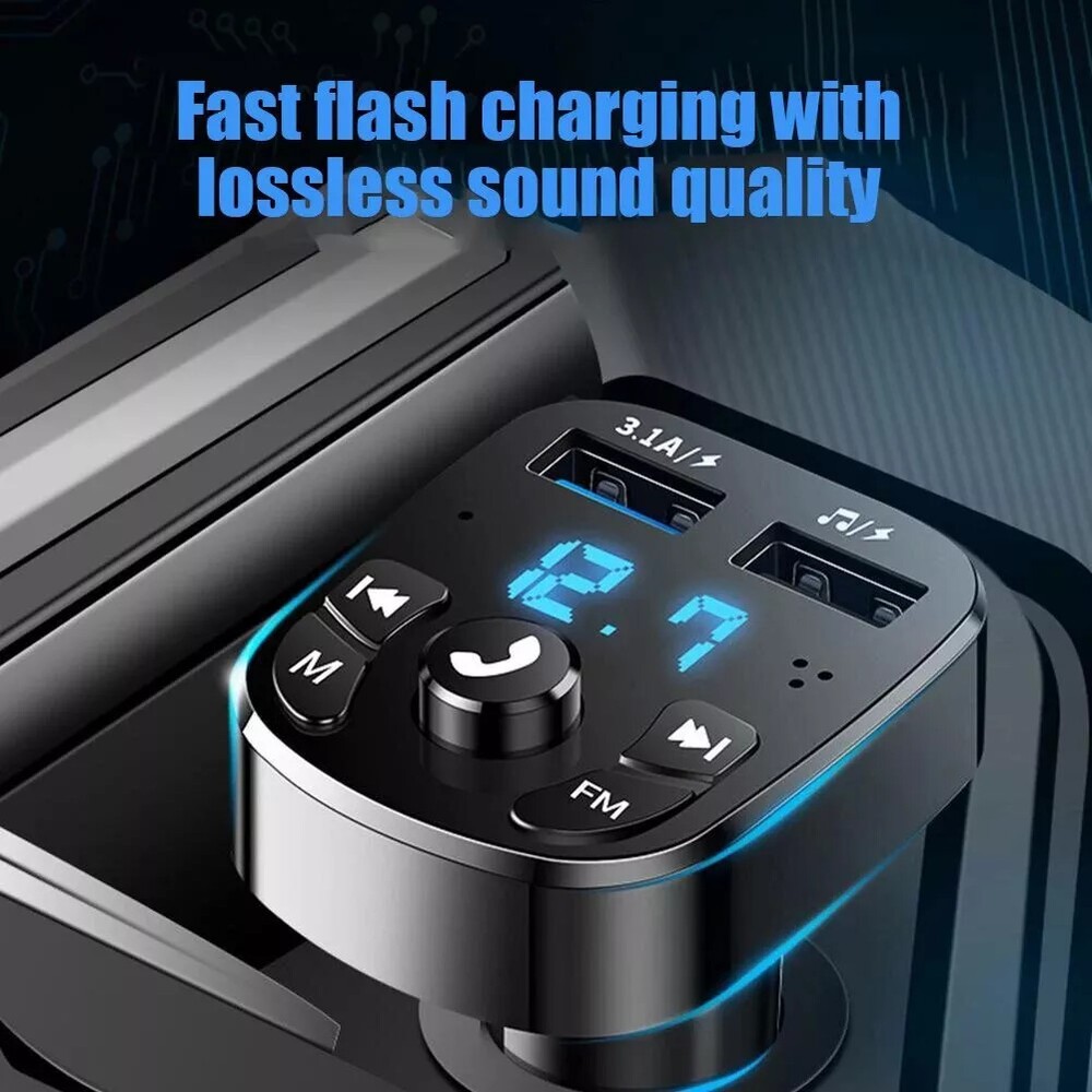 Bluetooth 5.4 FM Transmitter Car Adapter Wireless Radio FM Transmitter Black USA