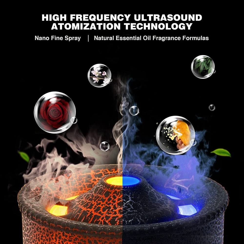 Essential Oil Volcano Diffuser / Humidifier 360ml 2 Setting Waterless Auto-Off