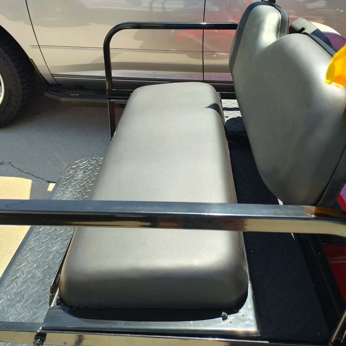 Fit Club Car DS Golf Cart Flip Folding Rear Back Seat Kit - Black