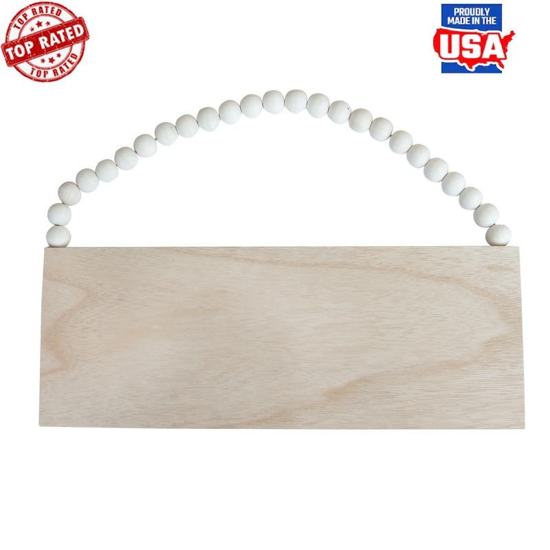 Wood Beaded Handle Unfinished Rectangular Crafting Surface Custom Signs New