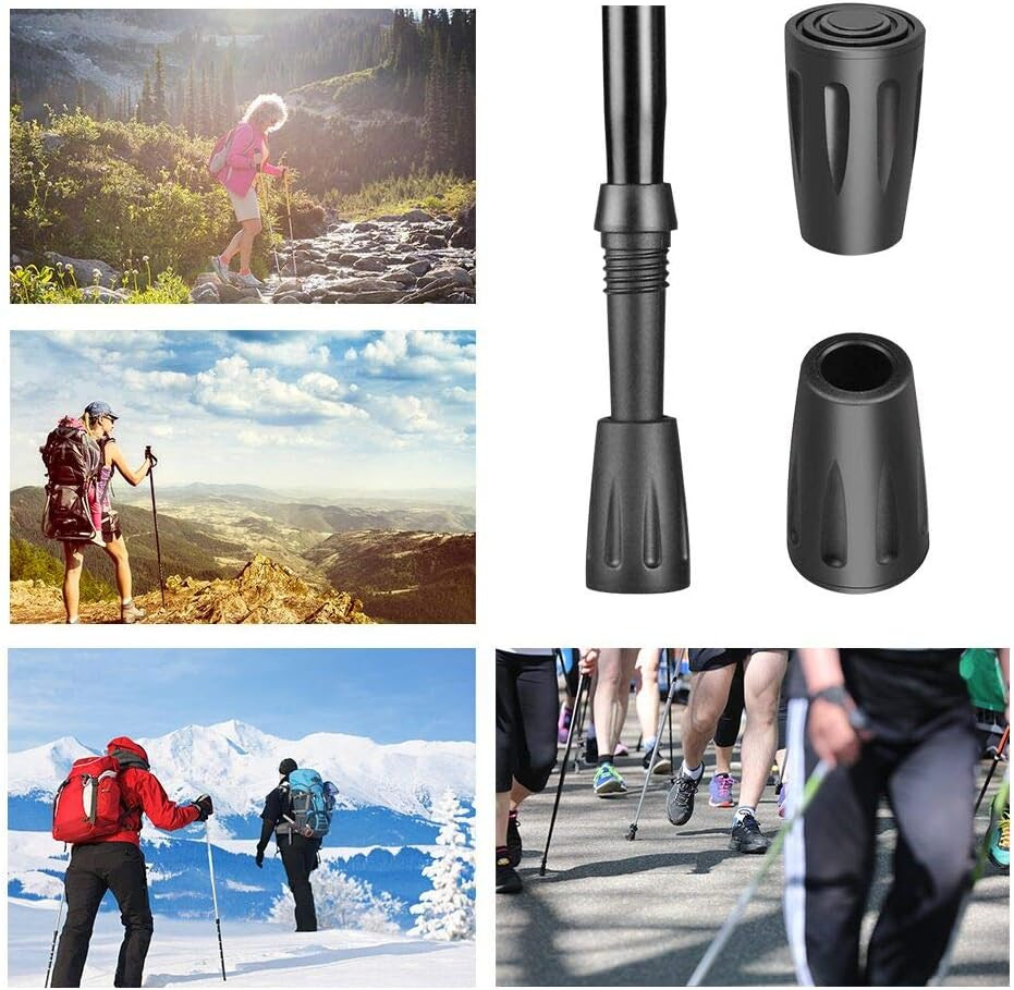 Hiking Pole Replacement Tips 16 Pack Rubber Tips for Walking Sticks Tips Trekkin
