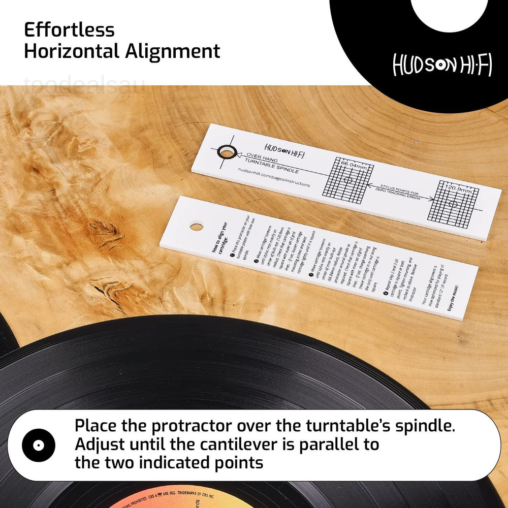Turntable Cartridge Alignment Kit VTA + VTF + Protractor, Black