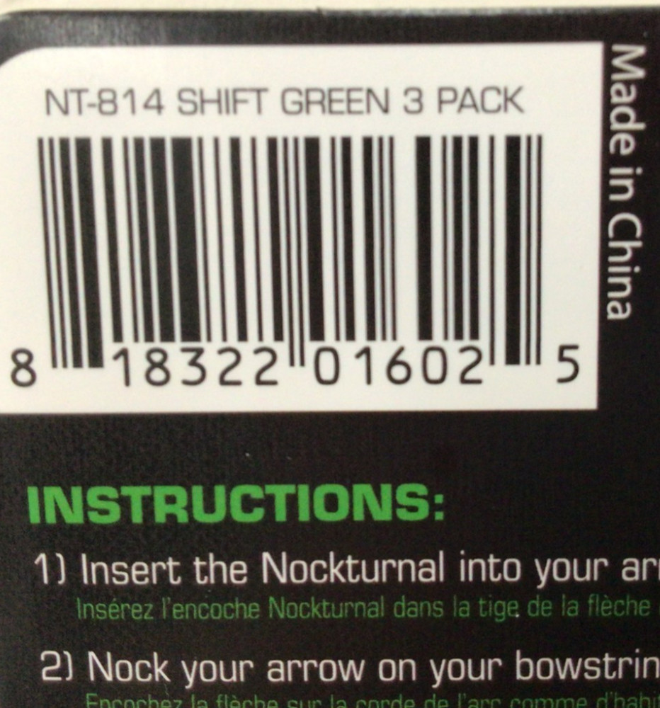 Nockturnal G Shift Green Lighted Nock 3-Pack NT-814