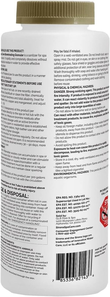 Sirona 82143 Spa Care Brominating Granular (2 lb) (2 Pack)