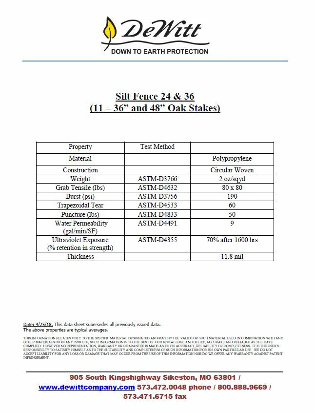 DEWITT 2 OZ LANDSCAPE FABRIC / SILT FENCE 3 FT X 1000 FT
