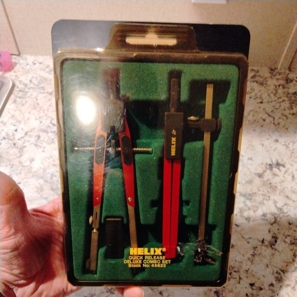 Vintage Helix Stock No. 45623 Drafting Compass Quick Release Combo Set Germany