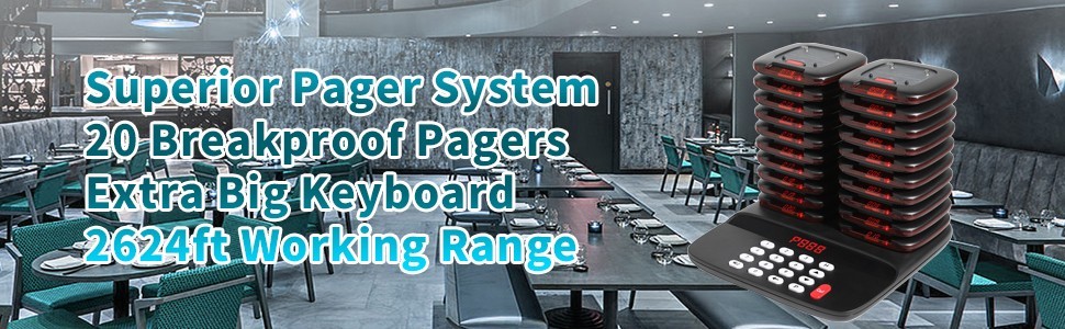 AGJ Restaurant Pager System Wireless Calling System 20 Pagers Beeper Buzzer Gues