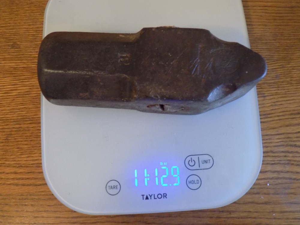 12 Lb. ATHA Tool Co. Cast Steel Blacksmithing Octagonal Cross Peen Sledge Head