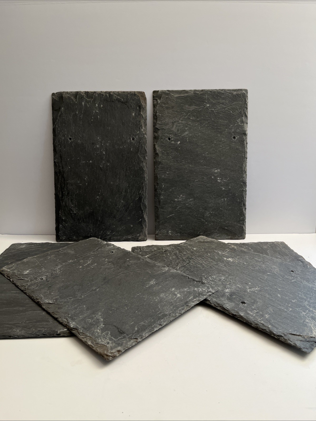 New 6 pieces Natural Slate Tile Roofing Dark Gray Pre Drilled Size 10" x 16"
