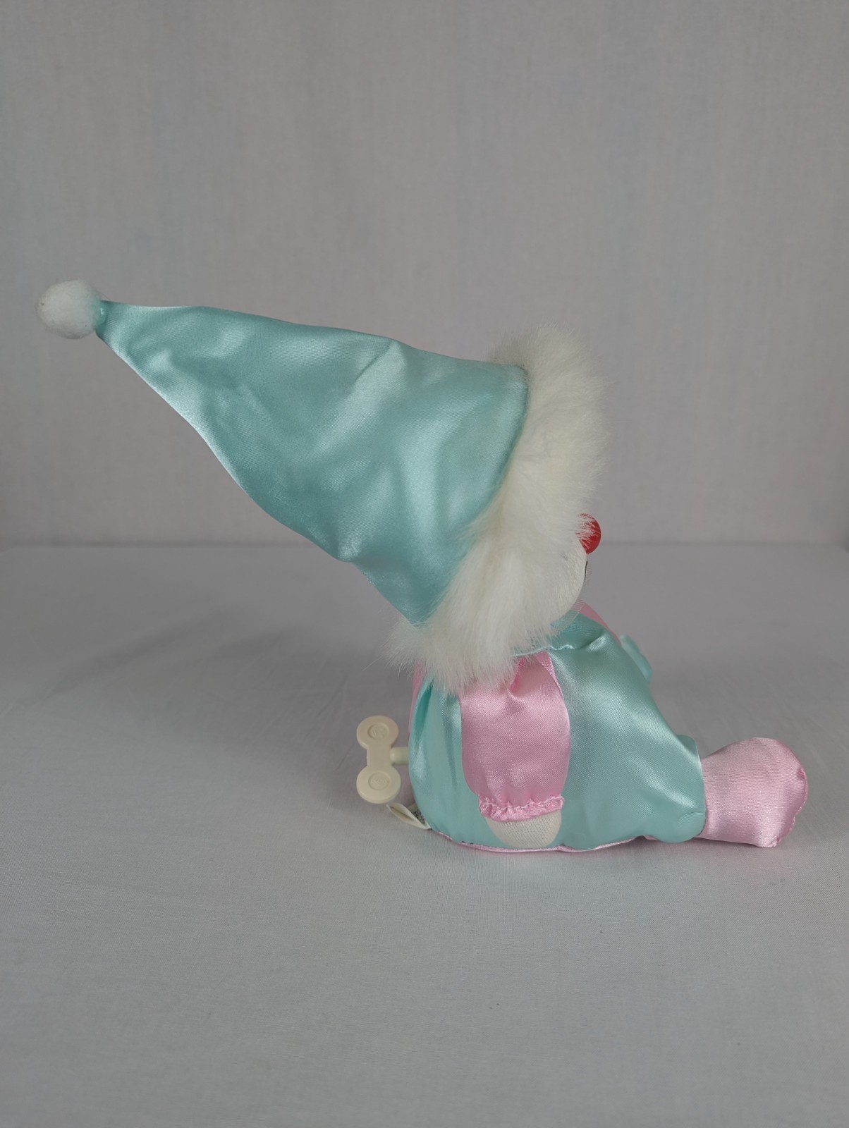 Vtg 80s Clown Wind Up Musical Doll Moveable Head Collectible Circus Poter WORKS