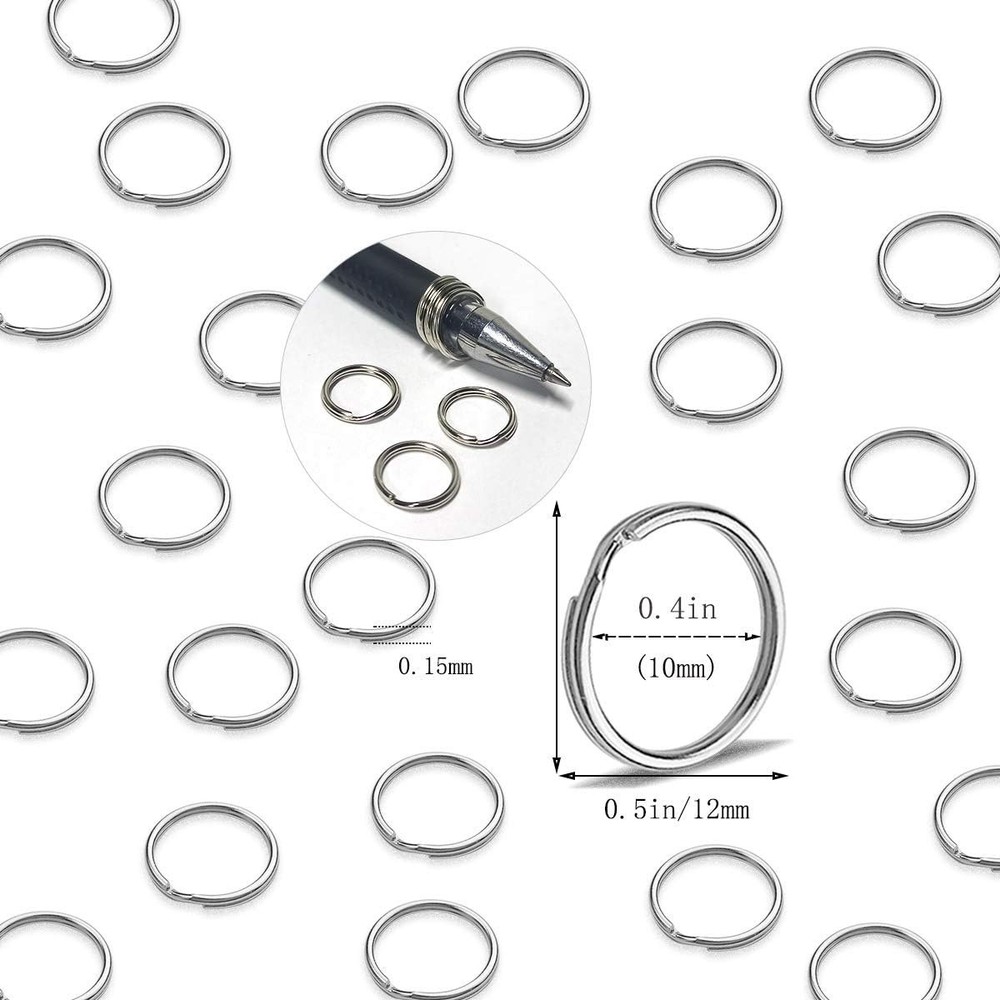 100 Pcs Split Ring Small Key Rings Bulk Split Keychain Rings DIY Craft Metal Key