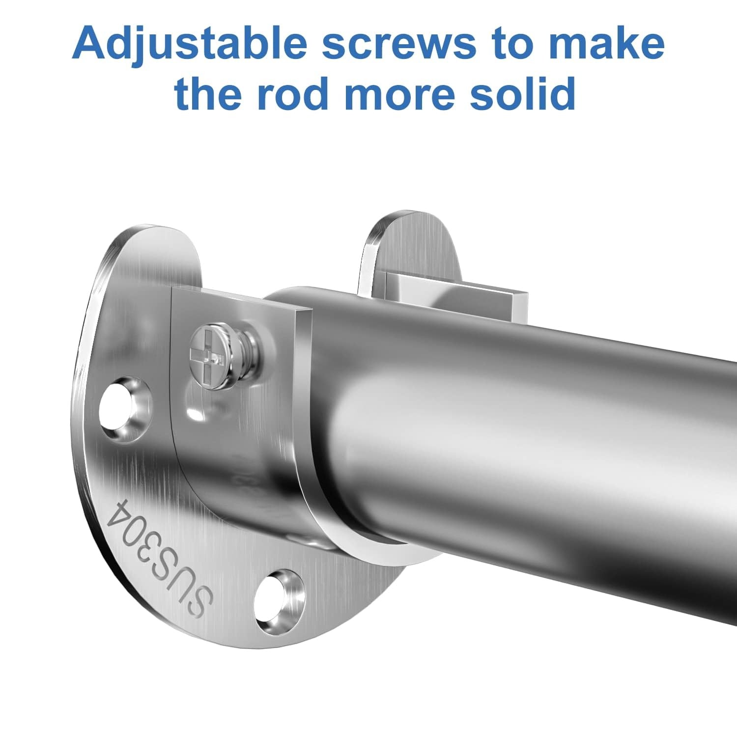 6-Pack Stainless Steel Closet Rod Brackets, U-Shaped Heavy Duty Flange Socket...