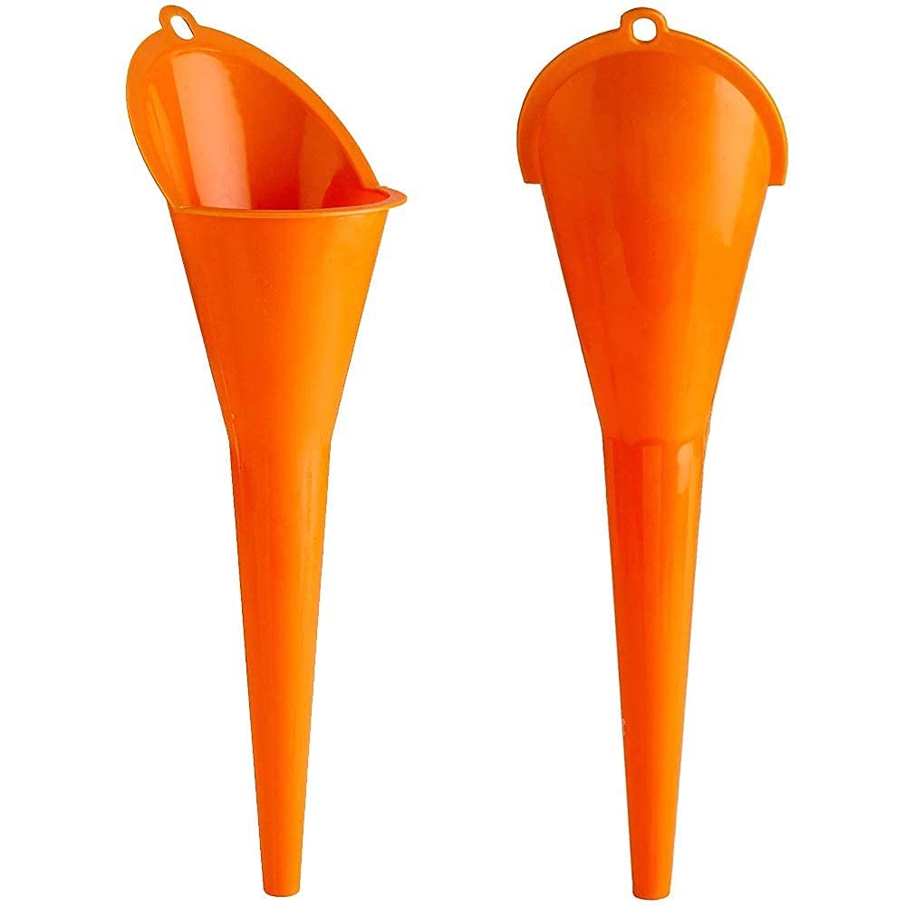 Multi-function long neck plastic funnel for liquids.