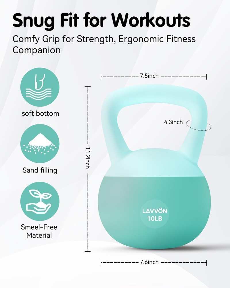Versatile 10LB Soft Kettlebell - Ergonomic & Safe for Indoor Strength Training