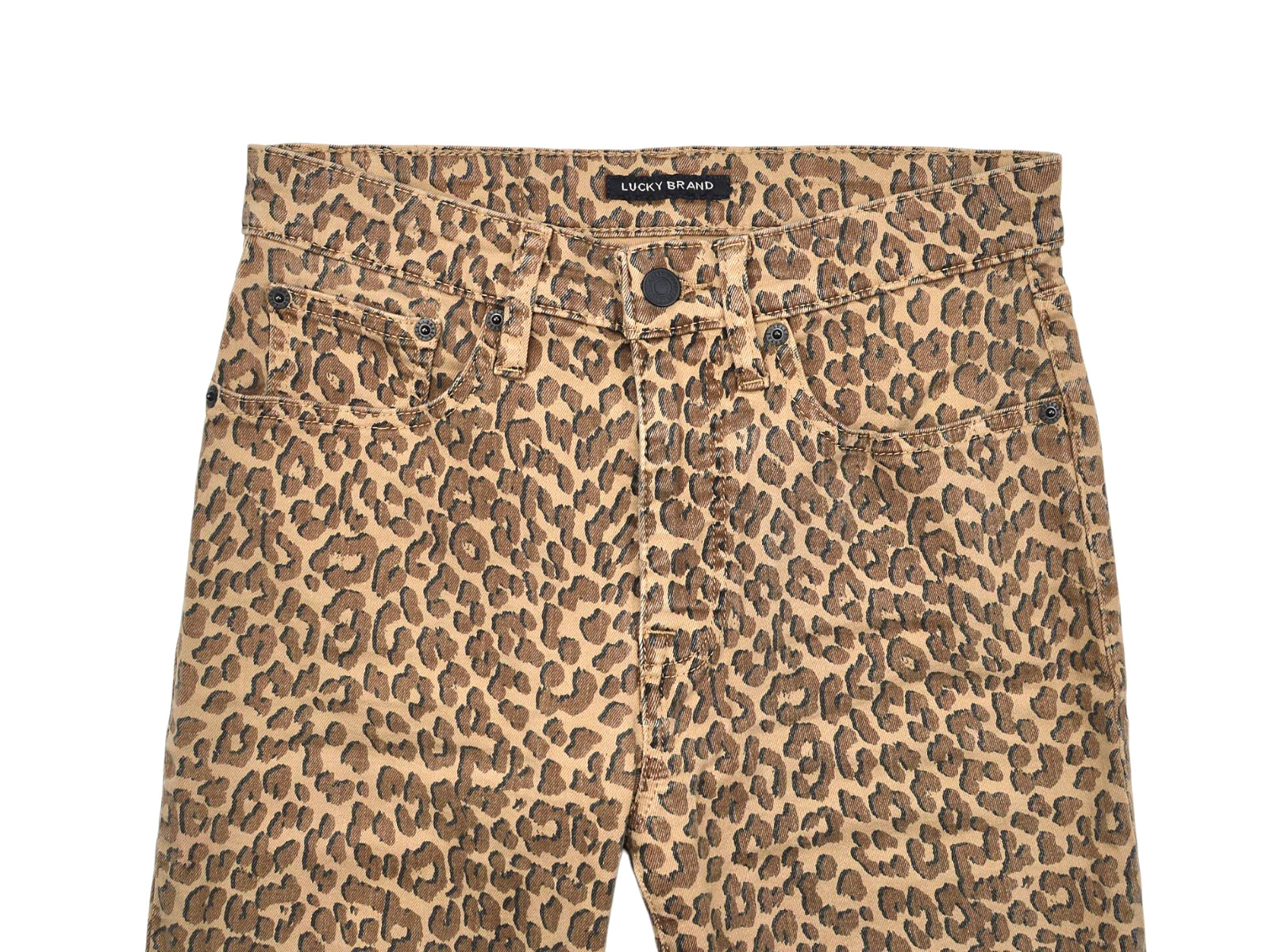 Lucky Brand High Rise Bridgette Slim Jeans Womens Size 6/28 Leopard Print Denim