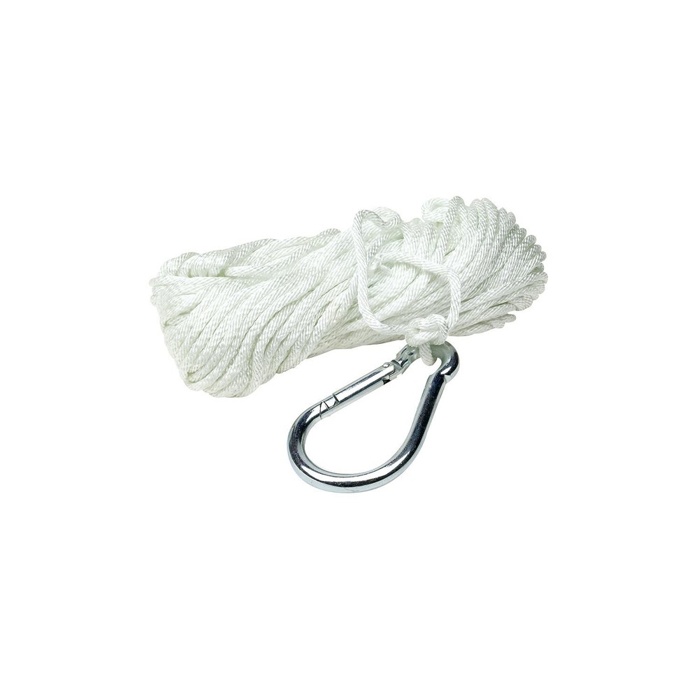 Seachoice 40231 Solid-Braid Nylon Anchor Line, White, 3/8" x 50'
