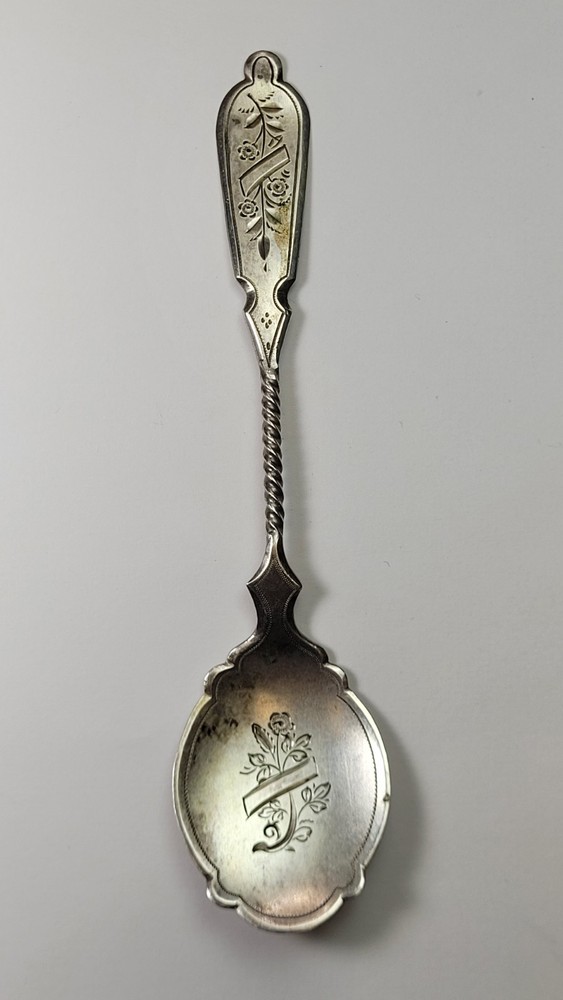Antique 1896 Dutch Silver Spoon Hand Engraved