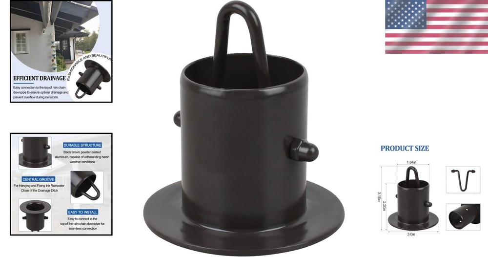 Efficient Black Aluminum Rain Chain Gutter Adapter - Easy Installation 55mm