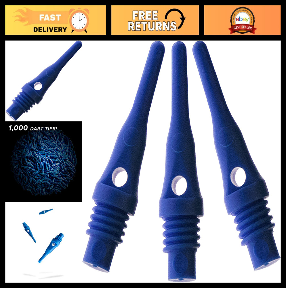Soft Tip Dart Points 2BA Thread - Tufflex Super Short - 100/1000 Pack Options