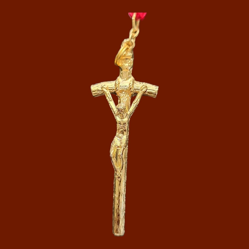 ROSARY OF THE UNBORN. Arcángel San Rafael. 26 Inch. NEW. 21 Micron Gold Plating.